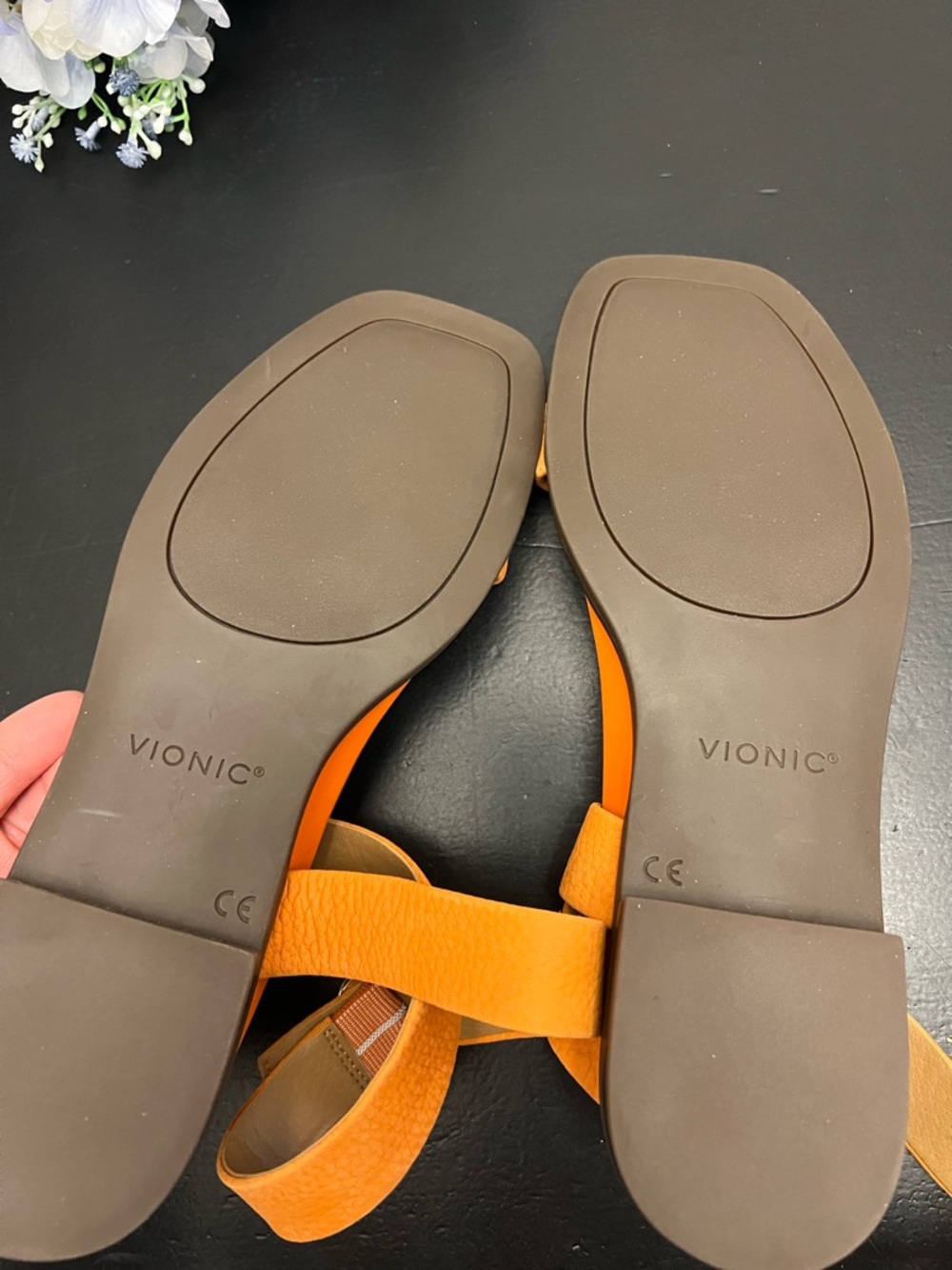 Vionic NWOB Anaya Strappy Ankle Leather Sandals Orange Marmalade Sz 7.5 Summer - Picture 10 of 13